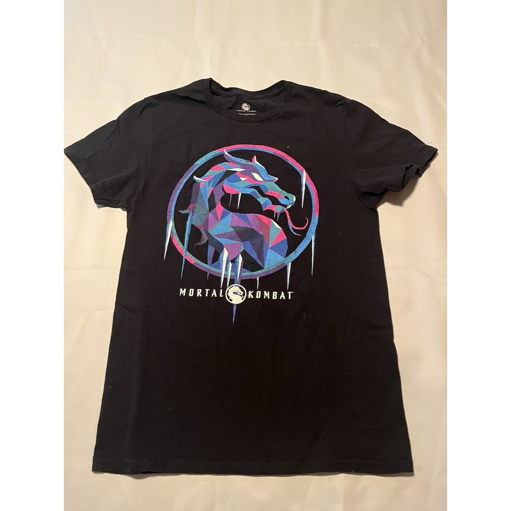 Mens Mortal Kombat Dragon Logo Sub‎ Zero Black Tshirt Size S